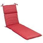   Patio Furniture Chaise Lounge Chair Cushion   Scarlet Stripe Sunbrella