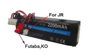 RC Transmitter Rechargeable Li Poly Lipo Battery 2200mAh 11.1V for KO 