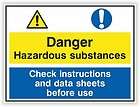 DANGER HAZARDOUS SUBSTANCES sticker Warning Safety vinyl decal caution 