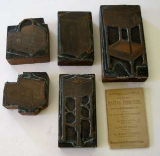   Engraved Print Blocks WAKEFIELD RATTAN CO. Wicker Furniture  
