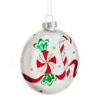 Allstate Floral 5.5 Glass Peppermint Candy Ornament Red White (Pack 