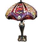   beautiful tiffany style lamp contains hand cut pieces of stained glass