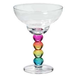  Merritt Rainbow Pearl Stem Acrylic Margarita Glass Patio 