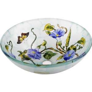  Geyser Floral Tempered Glass Vessel Sink