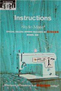 Singer Style Mate 348 Sewing Machine Instruction Manual On CD
