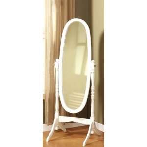 Oval Floor Mirror Traditional Style White Finish:  Home 
