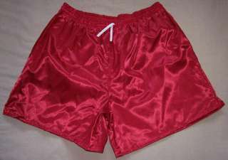 Red Satin Nylon Soccer Shorts   Medium *NEW*  