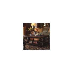   Spencer Rectangle Leather Top Coffee Table in Cherry: Furniture