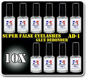 10 X Super False Eyelashes Glue Debonder AD 1 #10ml  