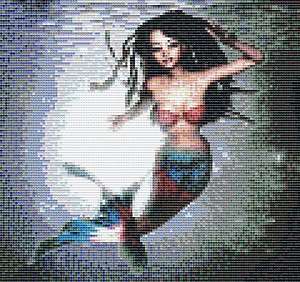 Mosaic Tile Kit   128x121cm   DIY artwork   Mermaid   swimming pool 