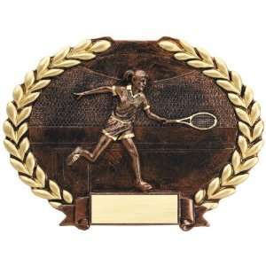  Female Tennis Oval Plate Trophy Award