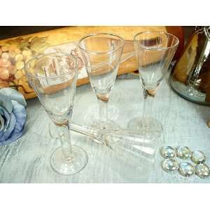   Wedding Favors 4 Etched cordial glasses (Set of 28)