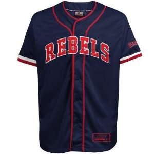   Rebels Navy Blue Strike Zone Baseball Jersey: Sports & Outdoors