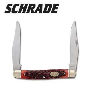    Schrade Folding Knife Red Pick Bone Senior