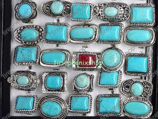 wholesale lots bulk resale 30 turquoise silver rings  