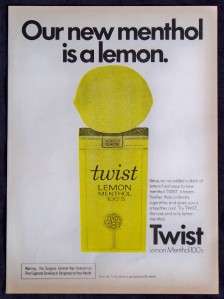 Vintage Magazine Print Ad Twist Lemon Cigarettes  