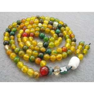  Tibetan Buddhist 108 Agate Beads Prayer Mala Necklace 