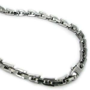  Mens Gun Metal Stainless Steel Box Link Necklace Chain 