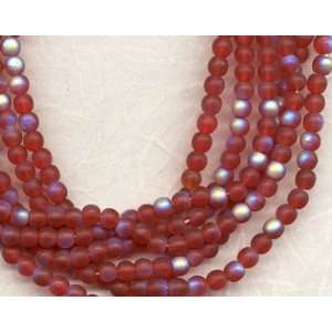  Ruby Ghost 4mm Glass Round Beads Arts, Crafts & Sewing