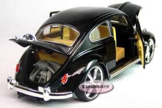 New Volkswagen Beetle Wecker 1:18 Alloy Diecast Model Car Black B117a 