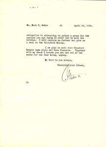 HUTTON   TYPED LETTER SIGNED 04/22/1932  