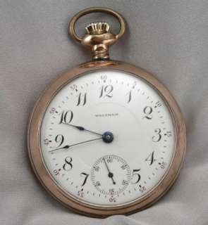   Antique American WALTHAM Gold Filled OPEN FACE POCKET WATCH 18s 17j