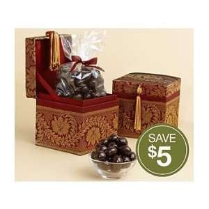 Holiday Silk Box of Double Dipped Macadamia Nuts  Grocery 