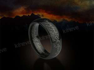 Lord of the Rings LOTR Tungsten Carbide One Ring Wedding Band Black 