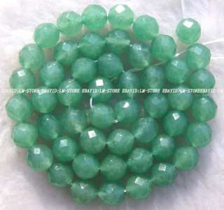 jad119 8mm Green Aventurine Faceted Round Beads 15  