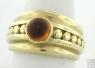 BARRY KIESELSTEIN CORD 1985 HEAVY 18K CABOCHON CITRINE SOLITAIRE 