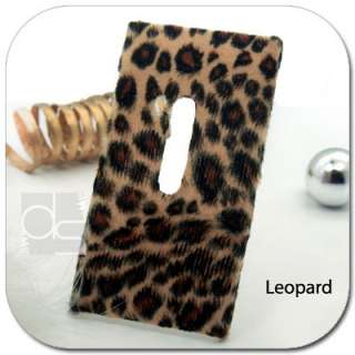 Leopard Velvet Felt Hard Back Skin Case Cover For  Kindle Fire 7 