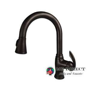   Rubbed Bronze Single Handle Pull Out Kitchen Faucet 