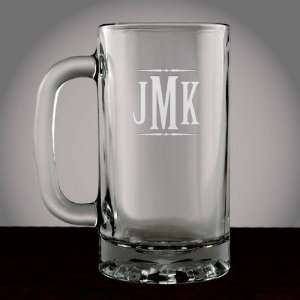  Monogrammed Glass Beer Mug 