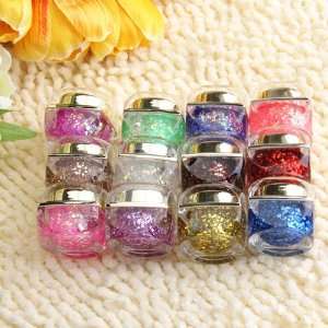   12 Colors Sparkly Glitter Sequin Nail Art Decoration Beauty