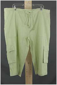   Lime Green Clam Digger Shorts New XL Beach Style NWOT Cotton  