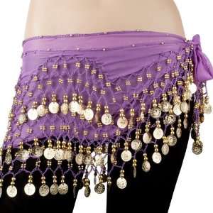   Coins Belly Dance Hip Scarf, Vogue Style  purple: Everything Else