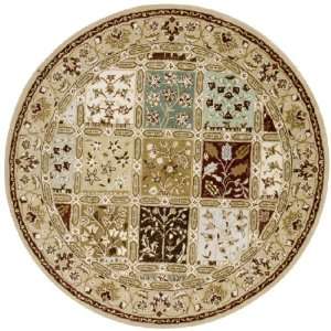   Traditional Flowers in Squares Round Hand Tufted Rug: Home & Kitchen