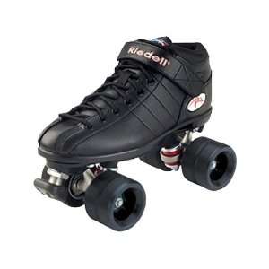 Riedell R3 Black Boots with Black Flat Out Wheels Mens Boys Ladies 