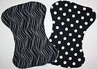 Set of 2 Baby Burp Cloths/Diapers Black & White Dots UN