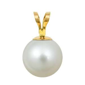  7 7.5mm White Freshwater Pearl Pendant Round AAA with 