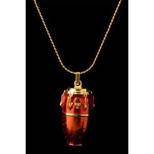  Conga Drum Necklace   Red Musical Instruments