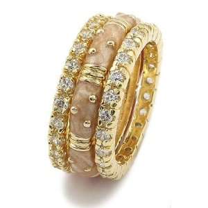  STACKALBE RINGS   Gold Version Eternity CZ and Enamel 