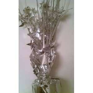Silver Stars & Confetti Party Decoration Weight for Balloons, Displays 