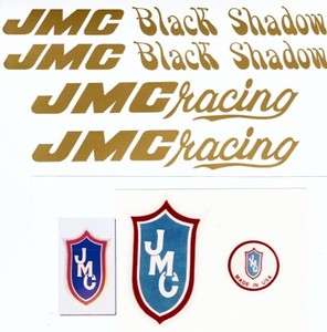 Gold JMC® Black Shadow Vinyl BMX Complete Decal Set New  