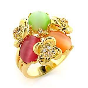  Cats Eye CZ Rings   Multi Color Synthetic Cats Eye CZ 