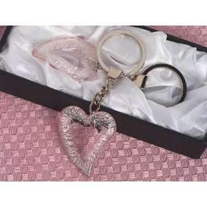 Murano art deco collection open heart Keychain favors.  