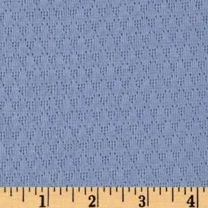  70 Wide Cotton Pointelle Rib Knit Baby Blue Fabric By 