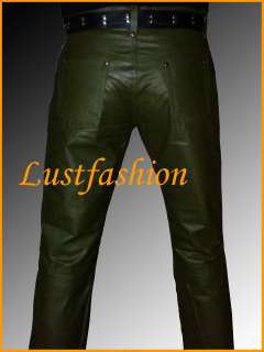 Lederhose oliv/ Lederjeans 501 st. Männer,leather jeans  