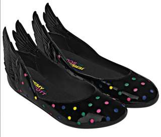   Jeremy Scott JS Wings Ballerinas Ballerina Flat Shoe Black Polka Dot