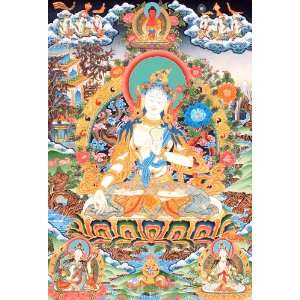  Goddess White Tara   Tibetan Thangka Painting: Home 